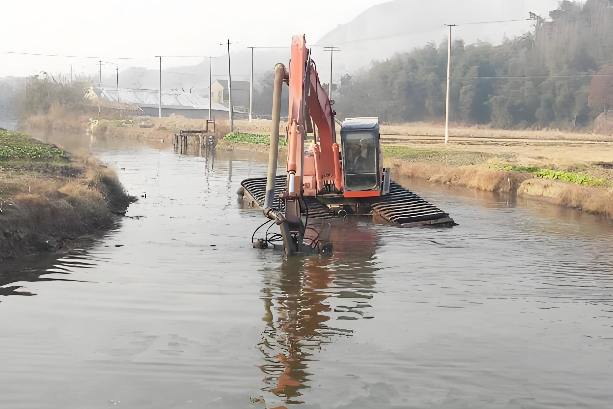 貴州遵義挖機清淤施工隊-鄉村溝渠清淤后如何防止再次淤積？